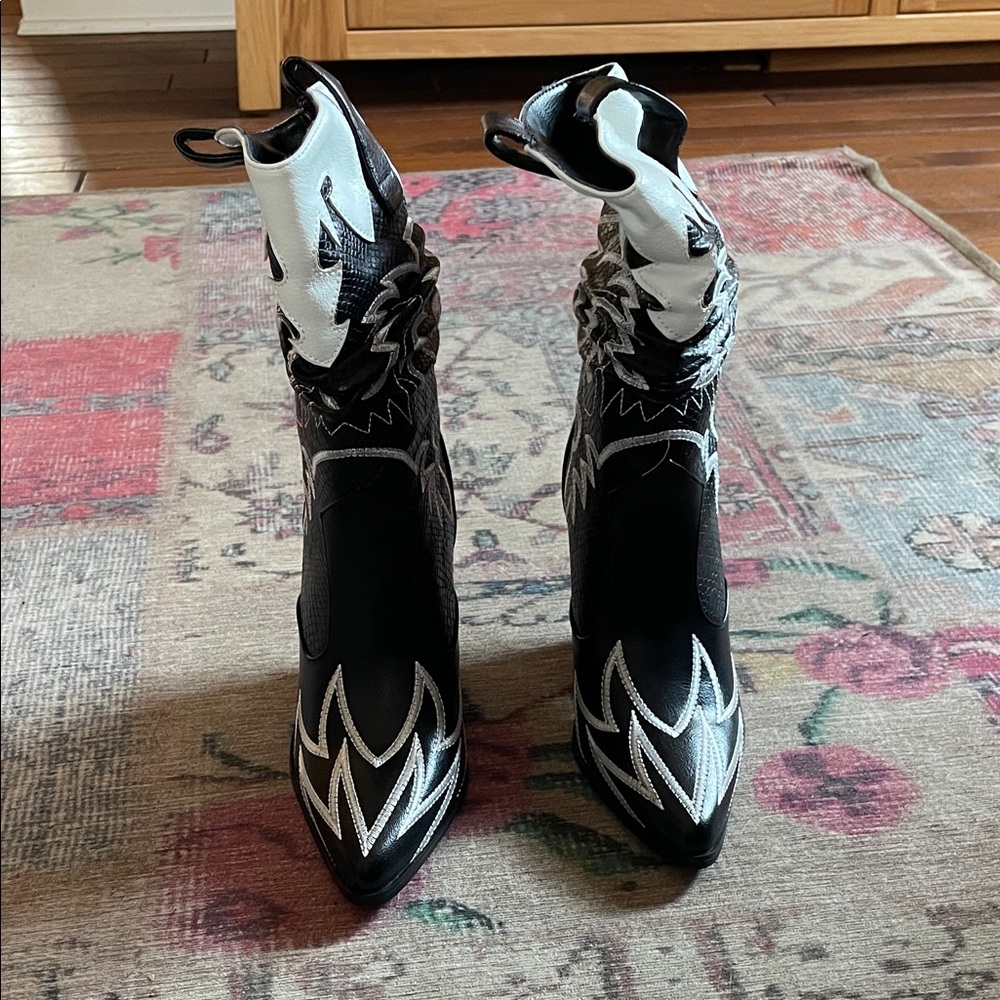Black and White Western Boots
